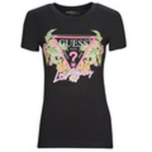 Camiseta SS CN TRIANGLE FLOWERS TEE para mujer - Guess - Modalova
