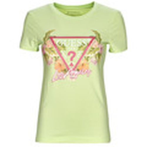 Camiseta SS CN TRIANGLE FLOWERS TEE para mujer - Guess - Modalova