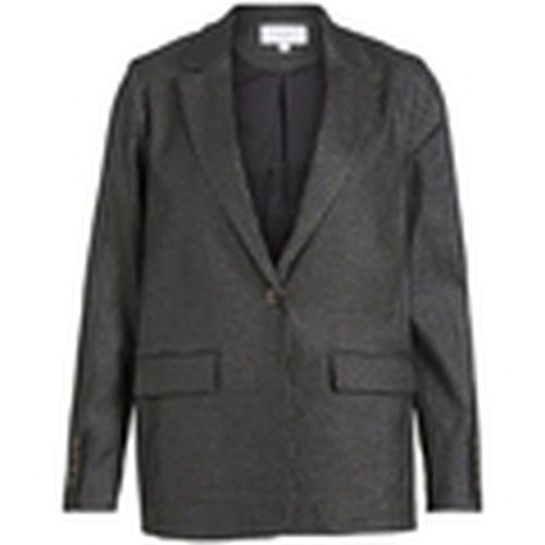 Abrigo Coat Shine L/S - Black/Silver para mujer - Vila - Modalova