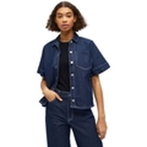 Blusa Shirt Gemme - Dark Blue Denim para mujer - Object - Modalova