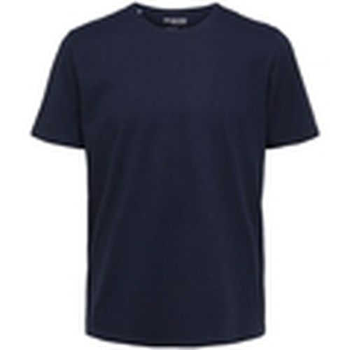 Tops y Camisetas Noos Pan Linen T-Shirt - Navy Blazer para hombre - Selected - Modalova