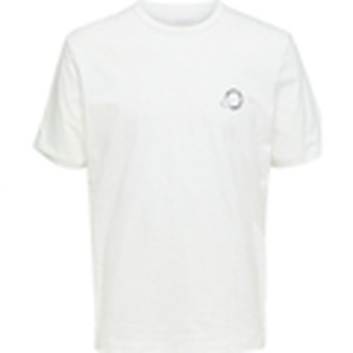 Tops y Camisetas Logo Print T-Shirt - Cloud Dancer para hombre - Selected - Modalova