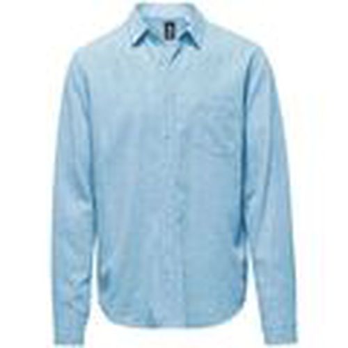Camisa manga larga SM7880 T LITP-23 DUSTY SKY BLUE para hombre - Bomboogie - Modalova