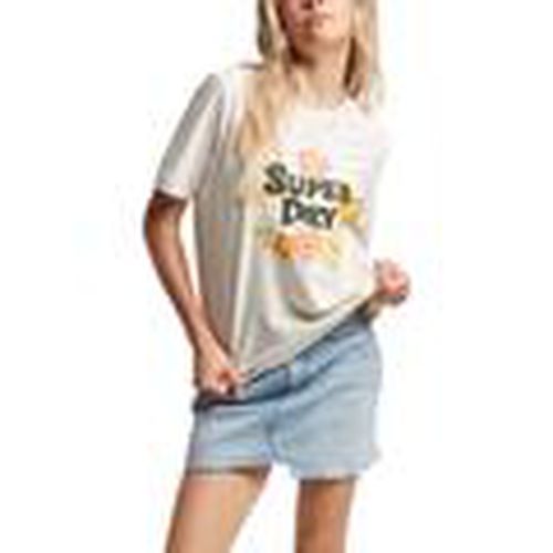 Tops y Camisetas VINTAGE FLORAL SCRIPTED TEE para mujer - Superdry - Modalova