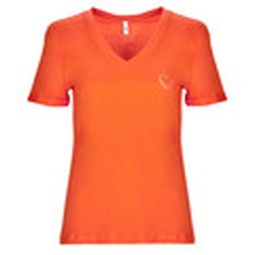 Camiseta ONLKITA S/S V-NECK HEART TOP BOX CS JRS para mujer - Only - Modalova