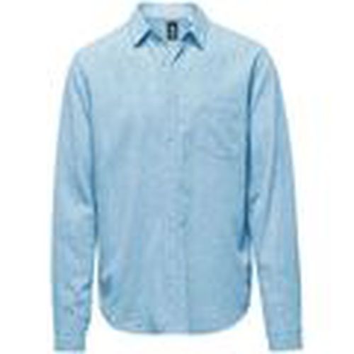 Camisa manga larga SM7880 T LITP-23 DUSTY SKY BLUE para hombre - Bomboogie - Modalova