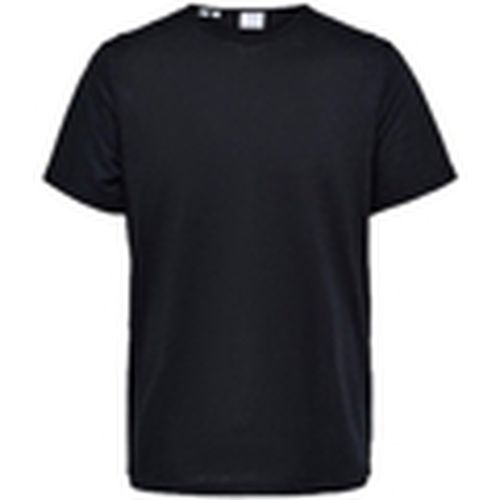 Tops y Camisetas T-Shirt Bet Linen - Black para hombre - Selected - Modalova