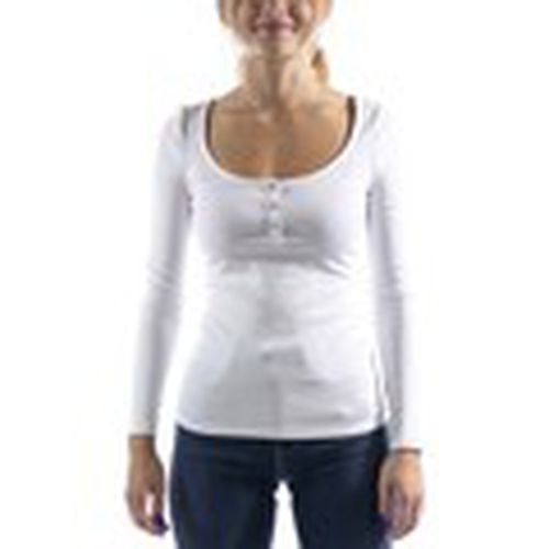 Tops y Camisetas Maglia Karlee Jewel Henley Bianco para mujer - Guess - Modalova