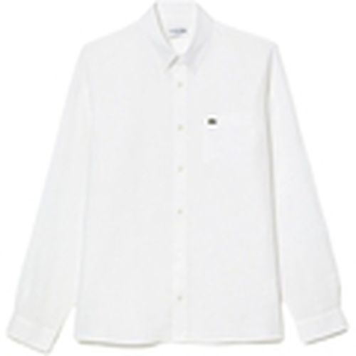 Camisa manga larga Linen Casual Shirt - Blanc para hombre - Lacoste - Modalova