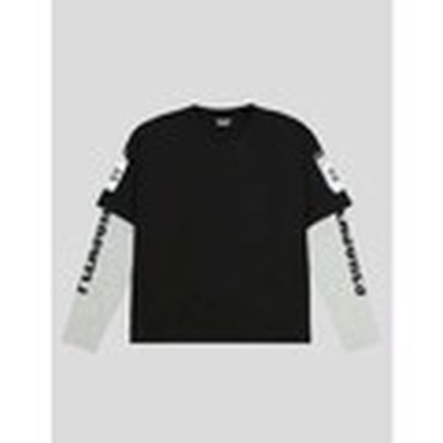Camiseta CAMISETA BECUZ LAYERED LONG SLEEVE TEE BLACK/GREY para hombre - Pleasures - Modalova