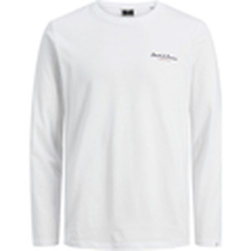 Camiseta manga larga 12215438 JCOBERG TEE LS CREW NECK WHITE para hombre - Jack & Jones - Modalova