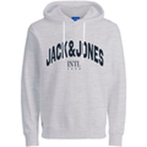 Jersey 12219675 JORCIRCLE SWEAT HOOD FST WHITE MELANGE para hombre - Jack & Jones - Modalova
