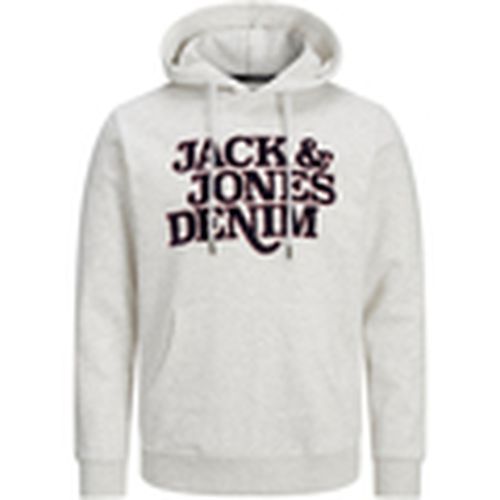 Jersey 12211501 JJRACK SWEAT HOOD WHITE MELANGE para hombre - Jack & Jones - Modalova