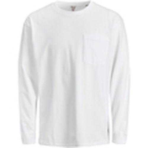 Camiseta manga larga 12218186 JWHTANBY TEE LS CREW NECK WHITE para hombre - Jack & Jones - Modalova