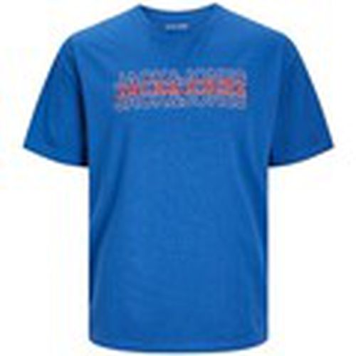 Camiseta 12255661 JWHCALEB STOCK TEE SS CREW NECK TK GALAXY BLUE OPT2 para hombre - Jack & Jones - Modalova