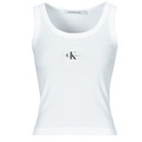 Camiseta tirantes WOVEN LABEL RIB TANK TOP para mujer - Calvin Klein Jeans - Modalova