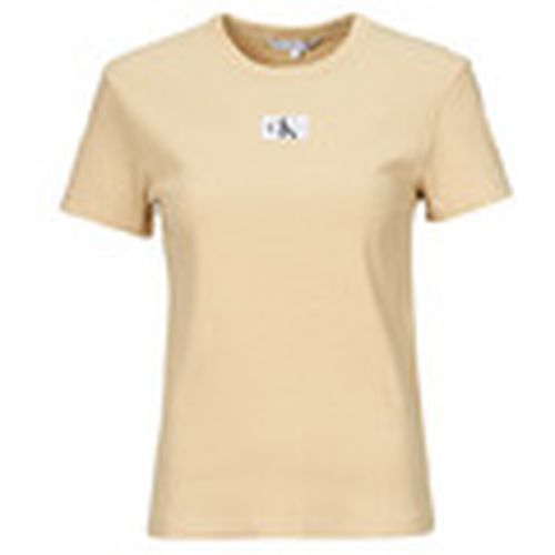 Camiseta WOVEN LABEL RIB REGULAR TEE para mujer - Calvin Klein Jeans - Modalova