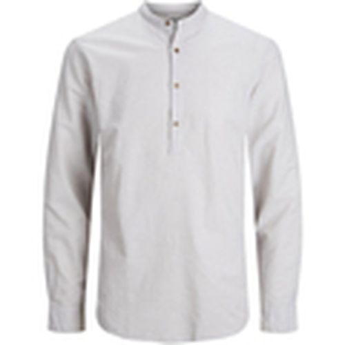 Camisa manga larga 12196822 JPRBLASUMMER HALF PLACKET SHIRT L/S SN CROCKERY para hombre - Jack & Jones - Modalova