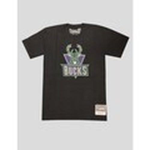 Camiseta Camiseta Milwaukee Logo Equipo Negra para hombre - Mitchell And Ness - Modalova