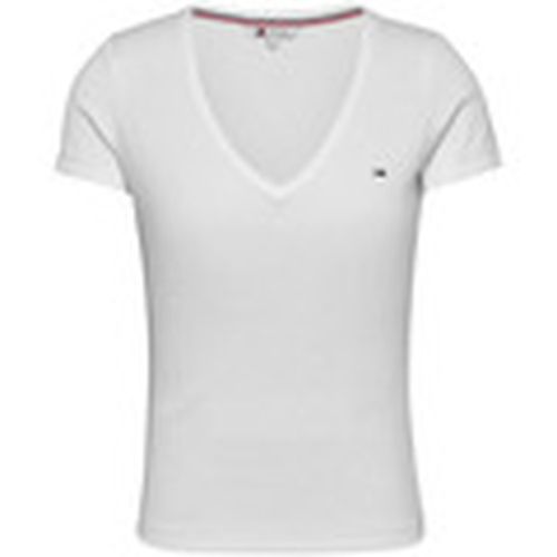 Camiseta stretch côtelé para mujer - Tommy Jeans - Modalova