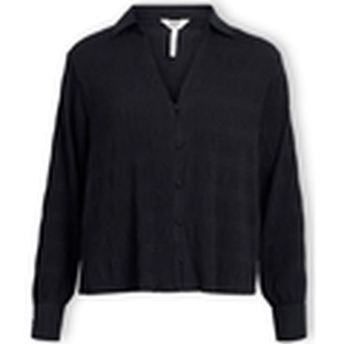 Blusa Stina Shirt L/S - Black para mujer - Object - Modalova