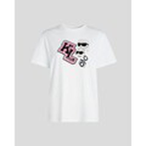 Tops y Camisetas 240W1727 OVERSIZED IKONIK VARSITY TEE para mujer - Karl Lagerfeld - Modalova