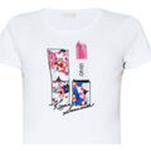 Tops y Camisetas Camiseta con estampado de pintalabios y strass para mujer - Liu Jo - Modalova