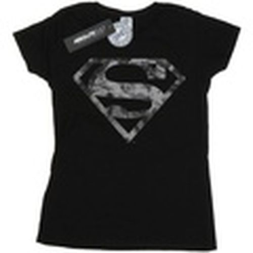 Camiseta manga larga Superman Marble Logo para mujer - Dc Comics - Modalova