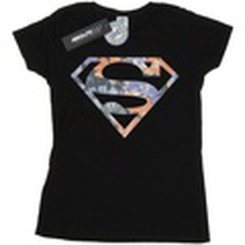 Camiseta manga larga Superman Floral Logo 2 para mujer - Dc Comics - Modalova