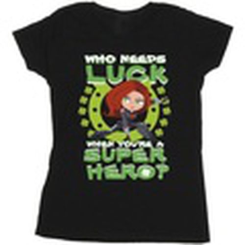 Camiseta manga larga St Patrick's Day Black Widow Luck para mujer - Marvel - Modalova