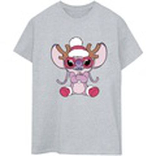 Camiseta manga larga Lilo Stitch Angel Reindeer para mujer - Disney - Modalova
