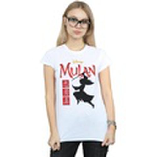 Camiseta manga larga Mulan Movie Warrior Silhouette para mujer - Disney - Modalova