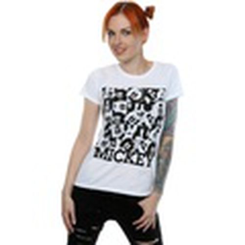 Camiseta manga larga Mickey Mouse Grid para mujer - Disney - Modalova