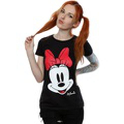 Camiseta manga larga Minnie Mouse Distressed Face para mujer - Disney - Modalova