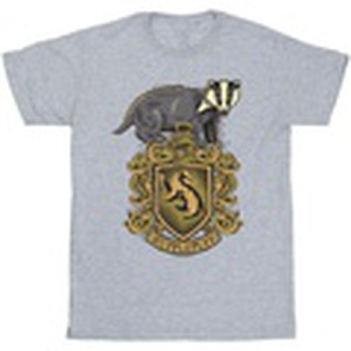 Camiseta manga larga Hufflepuff Sketch Crest para hombre - Harry Potter - Modalova