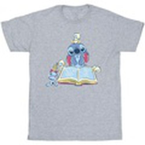 Camiseta manga larga Lilo Stitch Reading A Book para hombre - Disney - Modalova