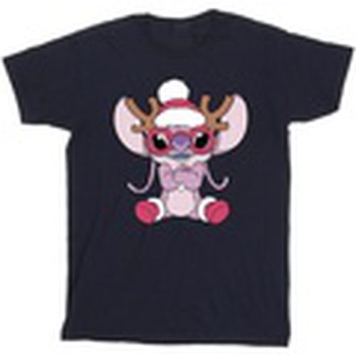 Camiseta manga larga Lilo Stitch Angel Reindeer para hombre - Disney - Modalova