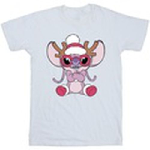 Camiseta manga larga Lilo Stitch Angel Reindeer para hombre - Disney - Modalova