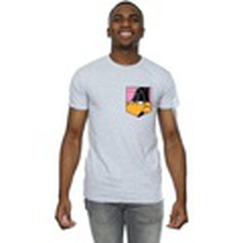 Camiseta manga larga Daffy Duck Face Faux Pocket para hombre - Dessins Animés - Modalova