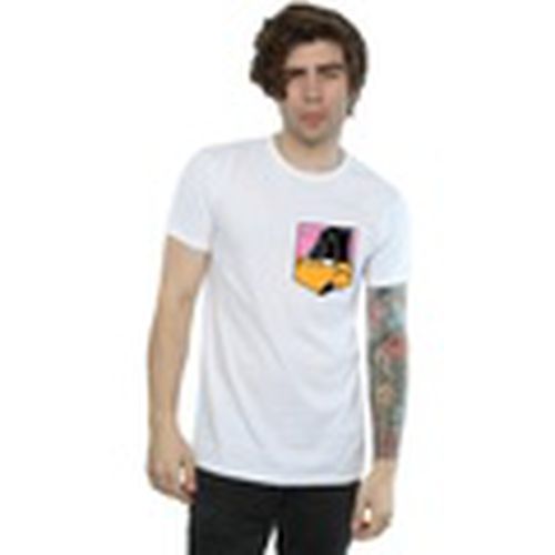 Camiseta manga larga Daffy Duck Face Faux Pocket para hombre - Dessins Animés - Modalova