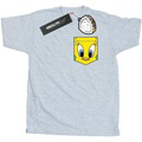 Camiseta manga larga Tweety Pie Face Faux Pocket para hombre - Dessins Animés - Modalova