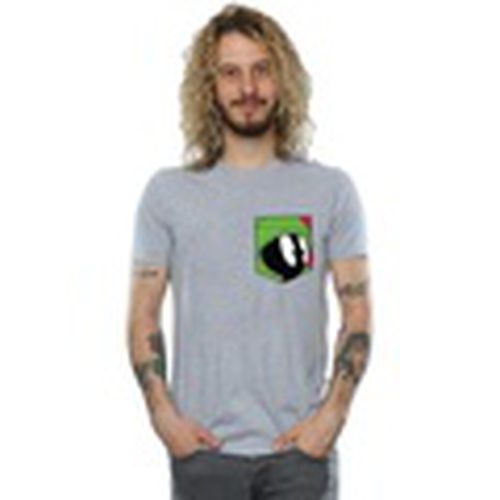 Camiseta manga larga Marvin The Martian Face Faux Pocket para hombre - Dessins Animés - Modalova