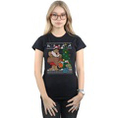 Camiseta manga larga Christmas Fair Isle para mujer - The Flintstones - Modalova