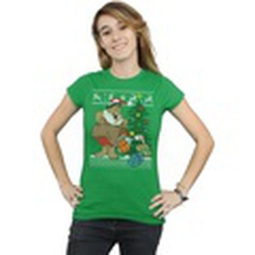 Camiseta manga larga Christmas Fair Isle para mujer - The Flintstones - Modalova