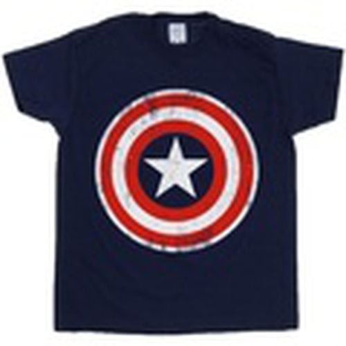 Camiseta manga larga Captain America Cracked Shield para hombre - Marvel - Modalova