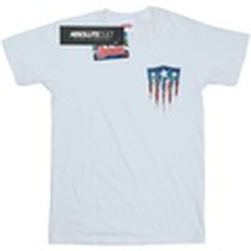 Camiseta manga larga Captain America Splatter Shield Faux Pocket para hombre - Marvel - Modalova