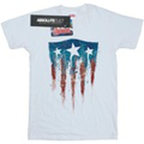 Camiseta manga larga Captain America Flag Shield para hombre - Marvel - Modalova