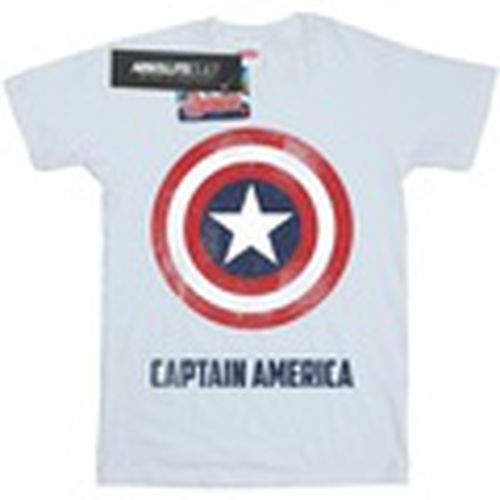Camiseta manga larga Captain America Shield Text para hombre - Marvel - Modalova
