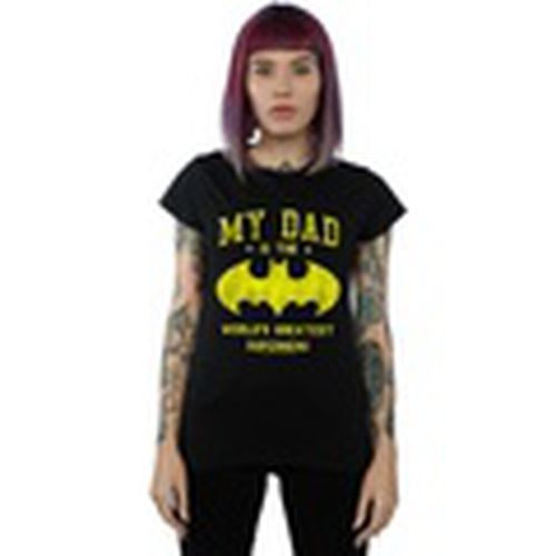 Camiseta manga larga Batman My Dad Is A Superhero para mujer - Dc Comics - Modalova