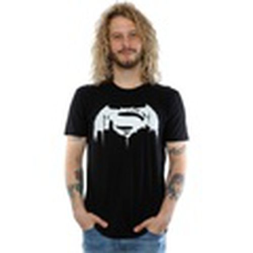 Camiseta manga larga Batman v Superman Beaten Logo para hombre - Dc Comics - Modalova